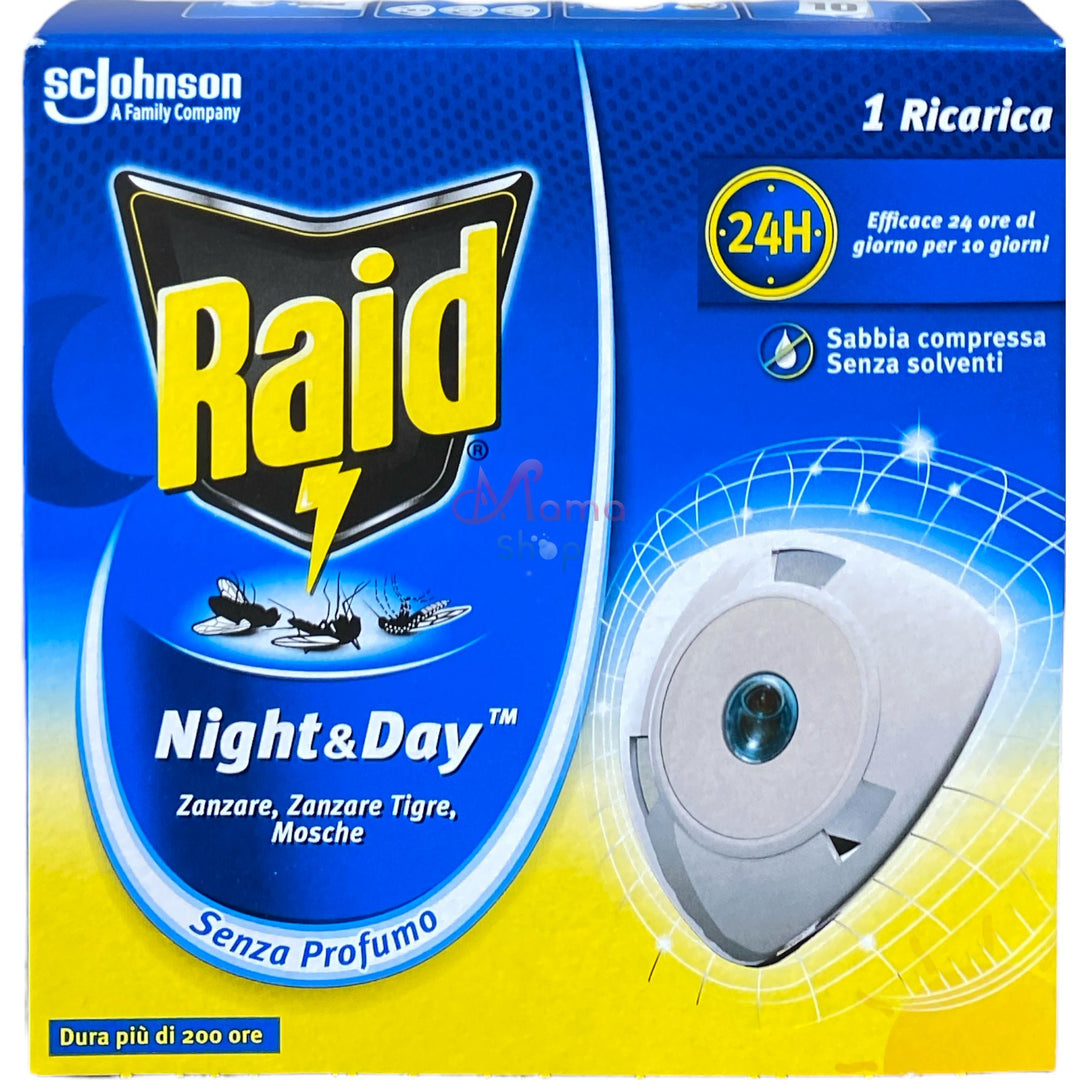 Raid night&day ricarica 10 giorni per zanzare comuni tigri e mosche