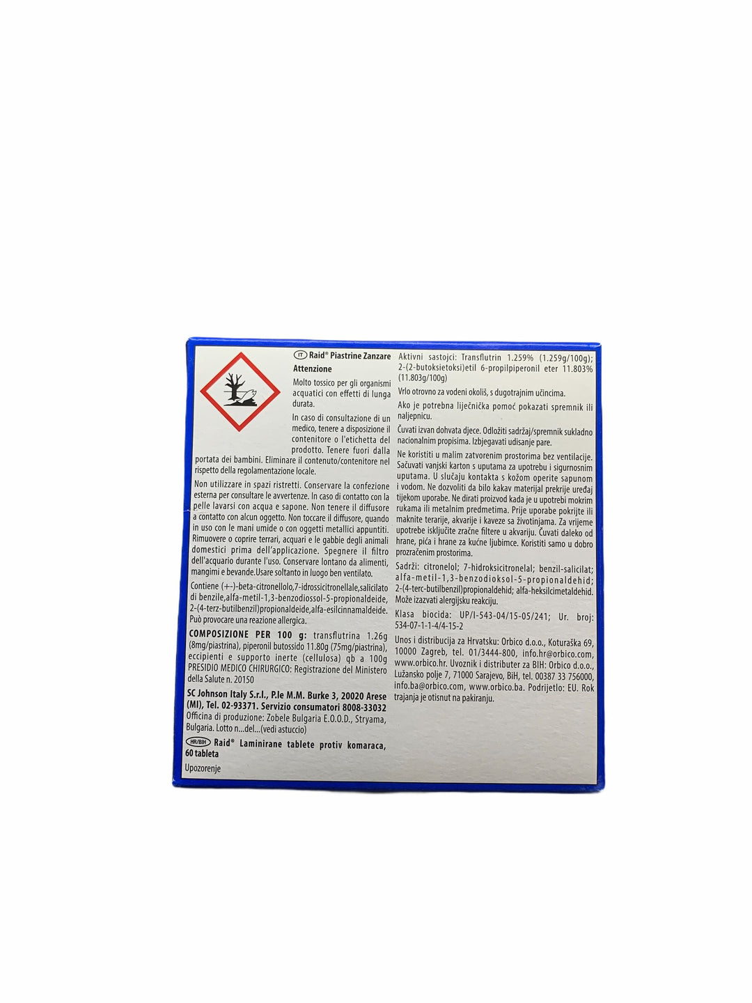 Raid piastrine antizanzare x60