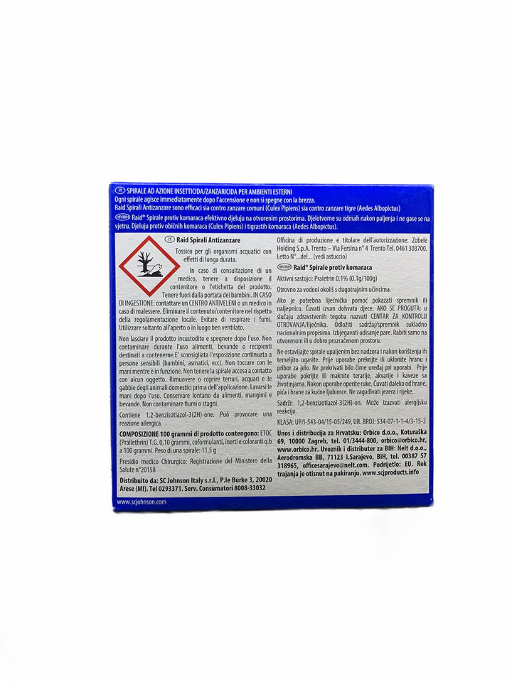 Raid spirali antizanzare 10 pezzi