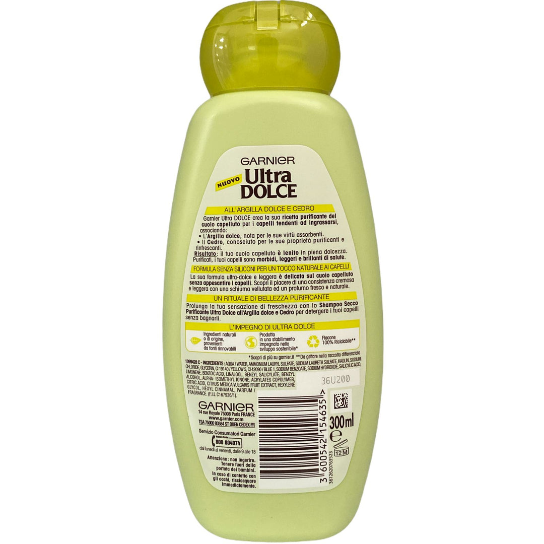 Ultra dolce shampoo purificante argilla dolce e cedro per capelli grassi 300 ml