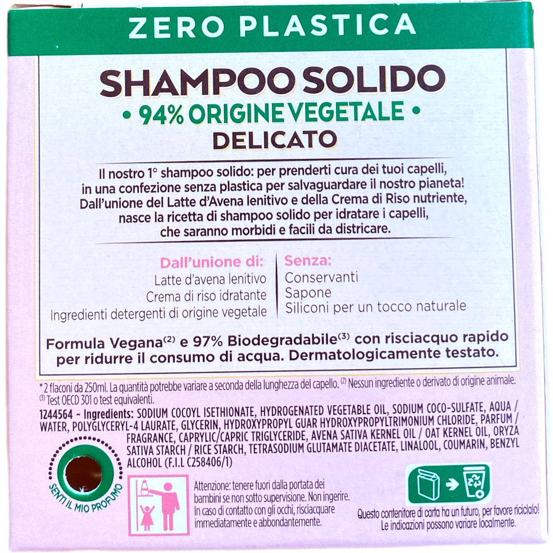Ultra dolce shampoo solido delicato con delicatezza d'avena per capelli normali 60 grammi