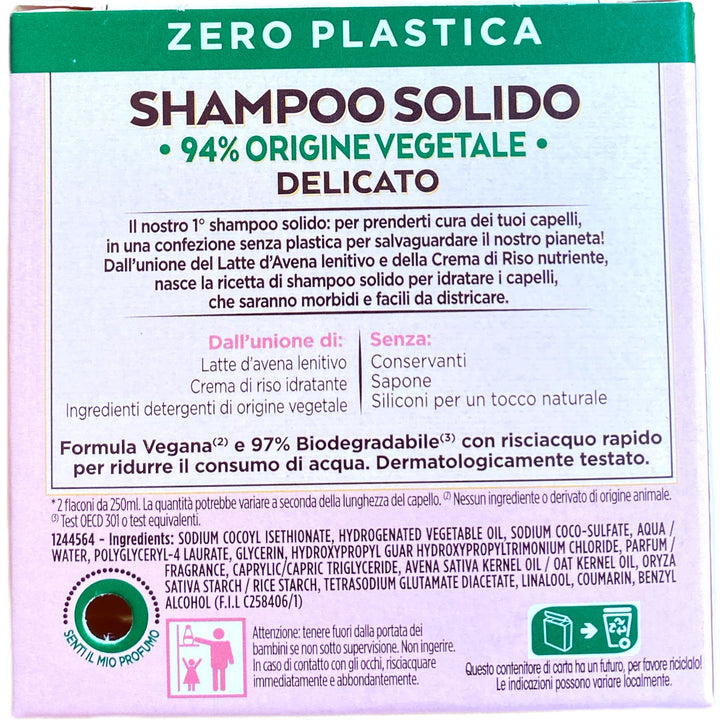 Ultra dolce shampoo solido delicato con delicatezza d'avena per capelli normali 60 grammi