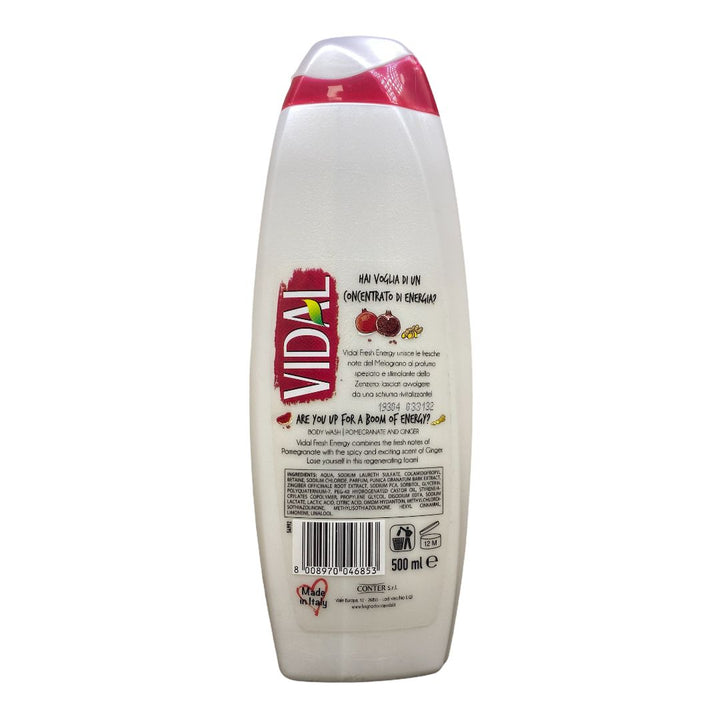 Vidal bagno schiuma melograno e zenzero 500 ml