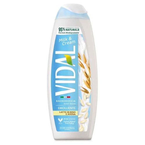 Vidal bagno schiuma milk & cream avena e latte di riso 500 ml