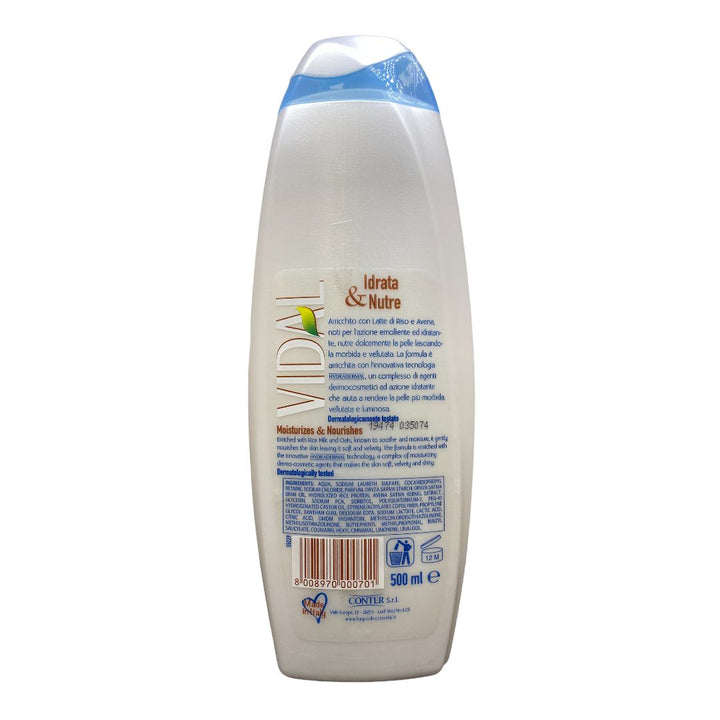 Vidal bagno schiuma milk & cream avena e latte di riso 500 ml