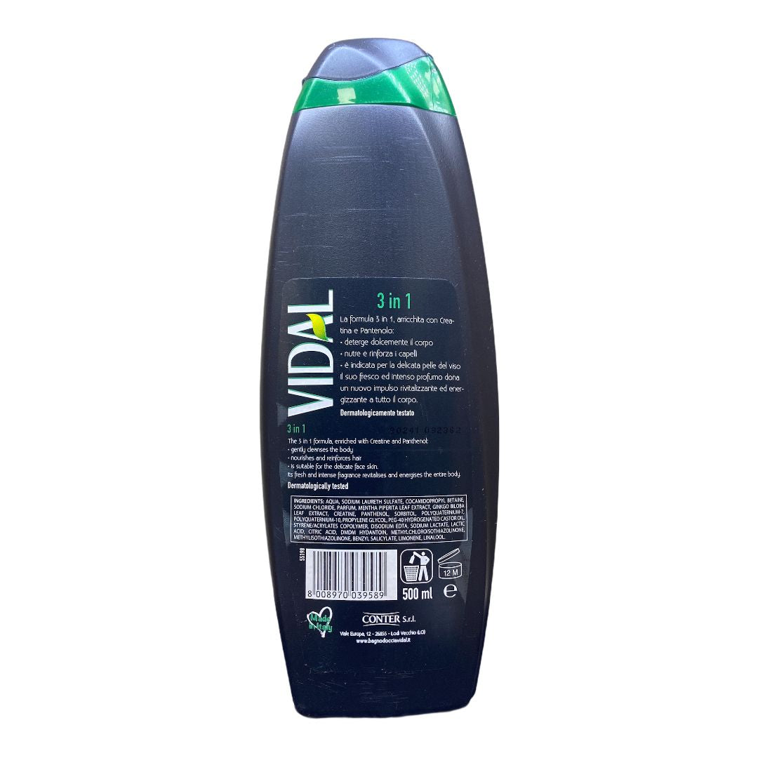 Vidal bagno schiuma peppermint e ginkgo 500 ml