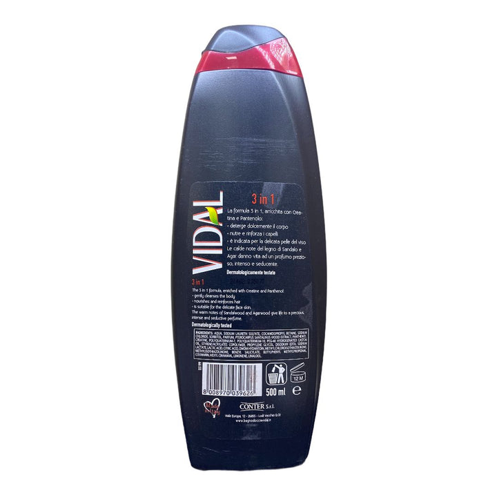 Vidal bagno schiuma red agarwood men 500 ml