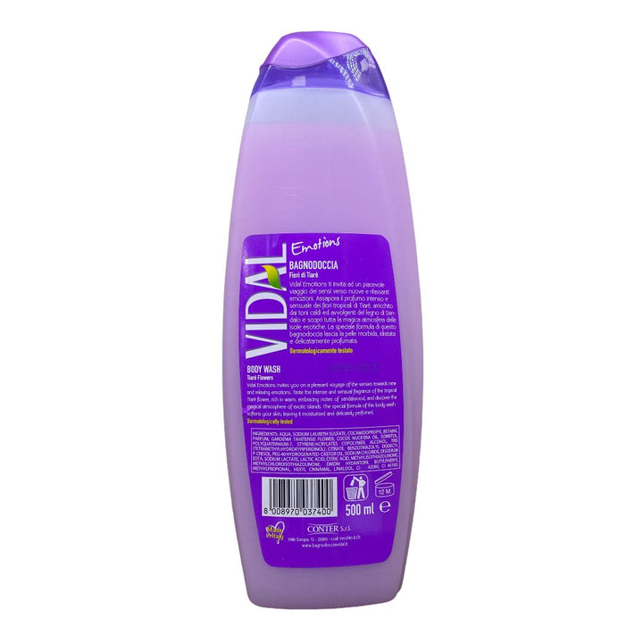 Vidal bagnodoccia emotion exotic love con fiori di tiarè 500 ml