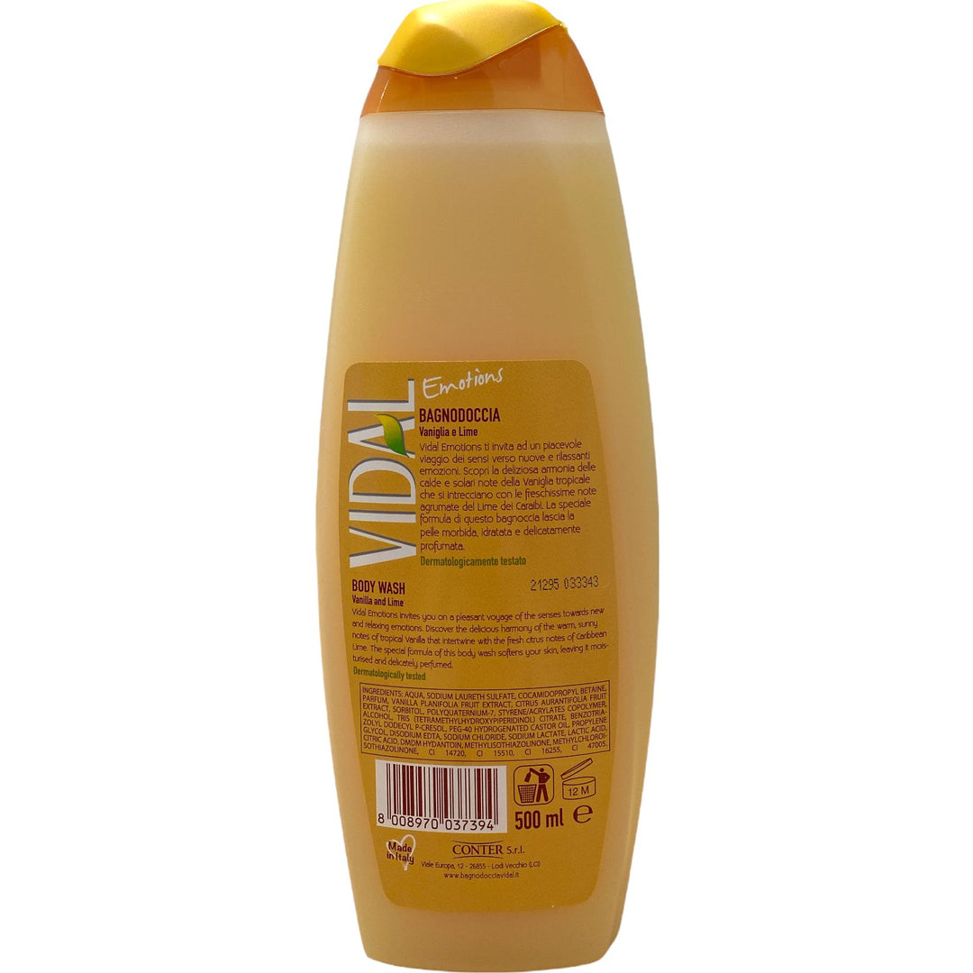 Vidal bagnodoccia emotion tropical sunset vaniglia e lime 500 ml