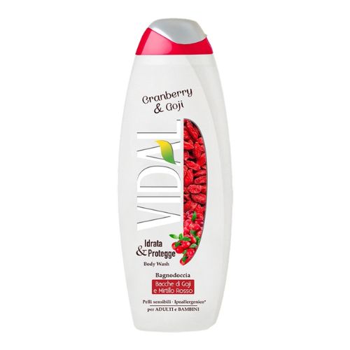 Vidal bagnodoccia granberry e goji con bacche di goji e mirtillo rosso 500 ml