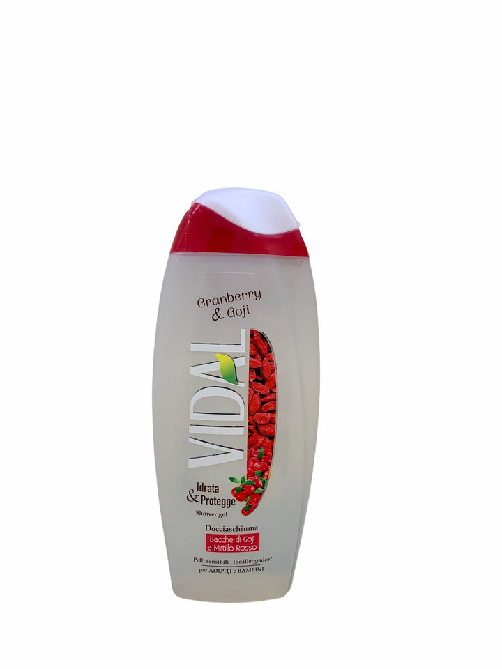 Vidal doccia schiuma bacche di goji e mirtillo rosso per pelli sensibili 250 ml