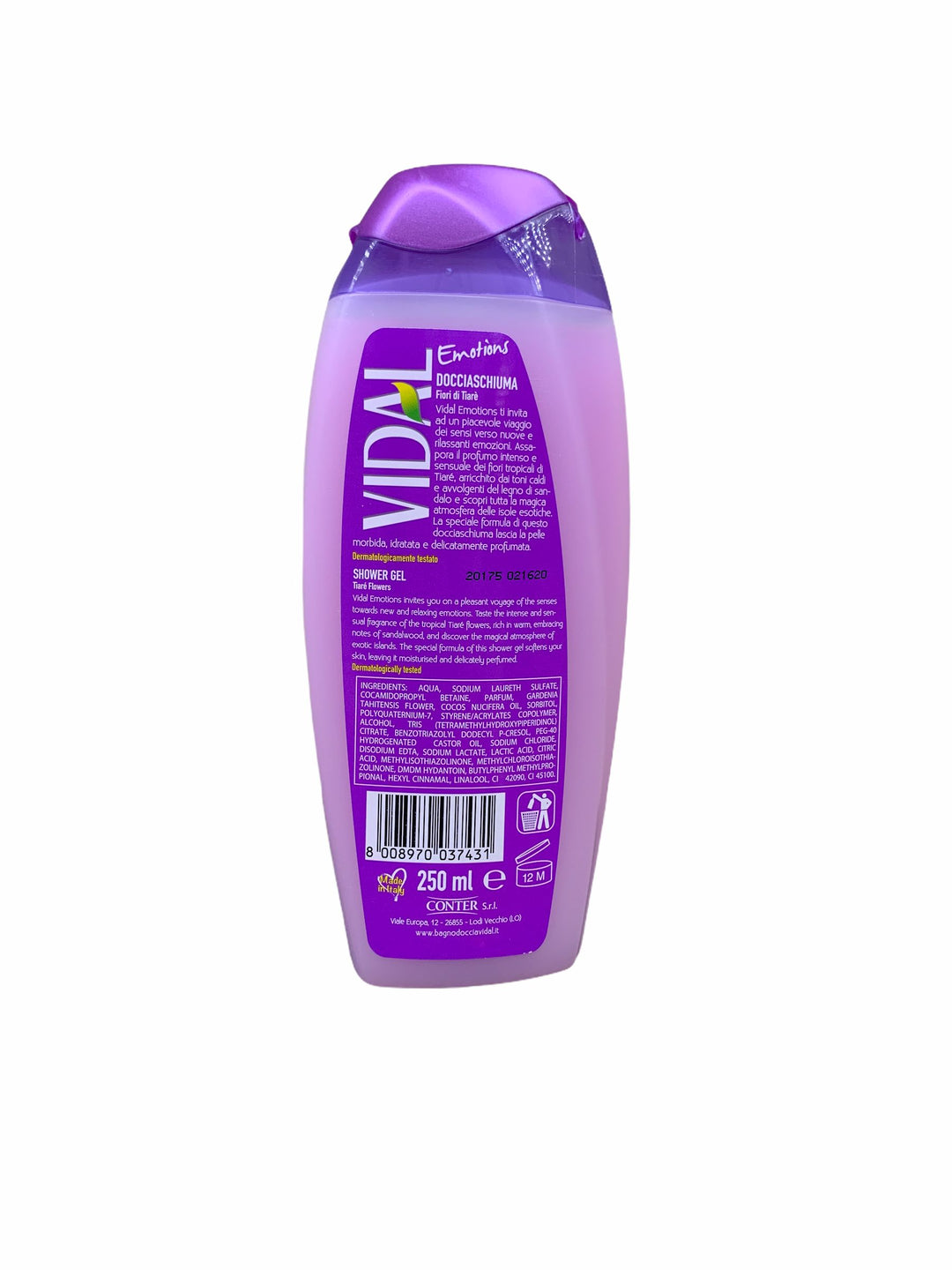 Vidal doccia schiuma exotic love fiori di tiarè 250 ml