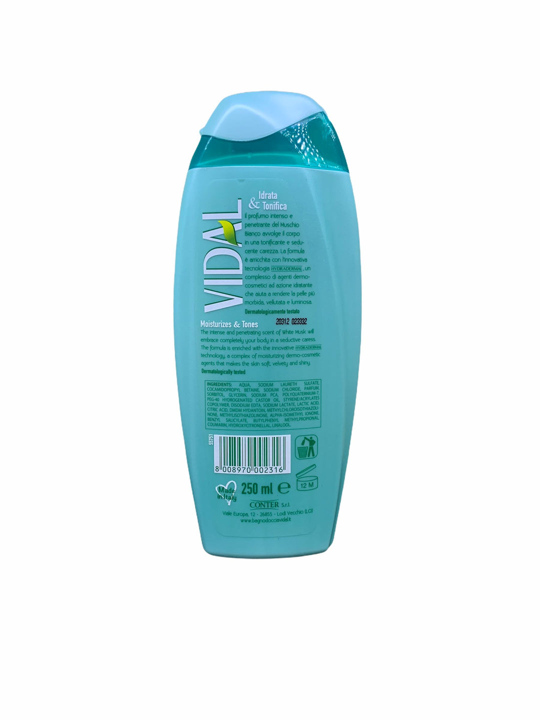 Vidal doccia schiuma muschio bianco 250 ml