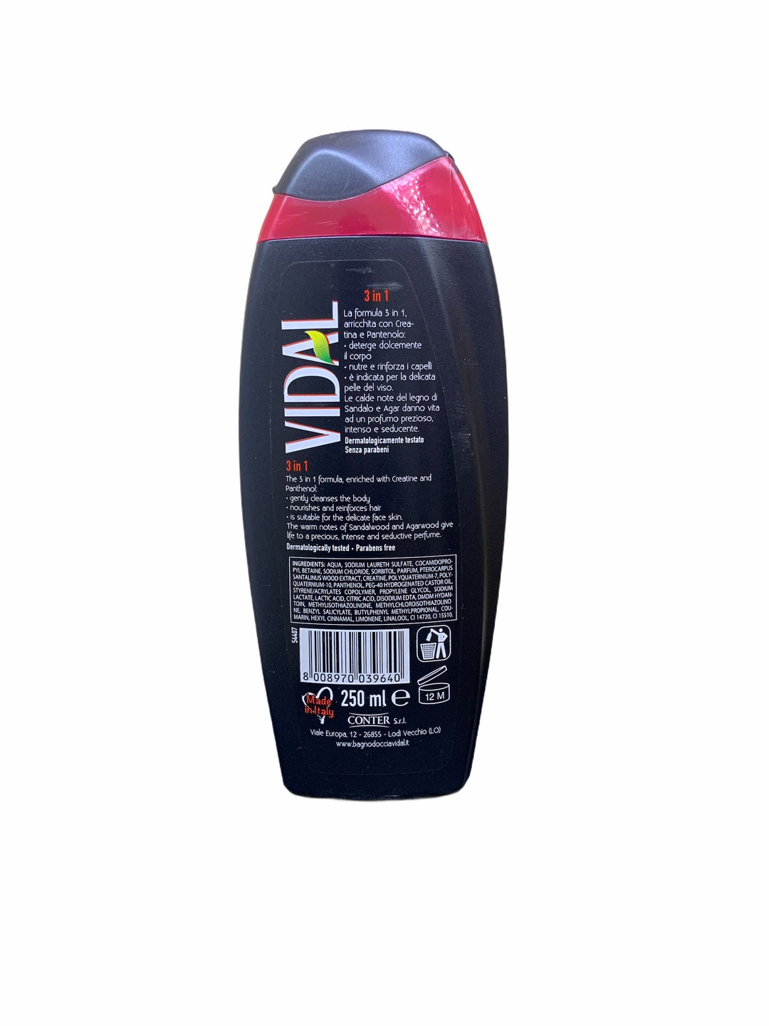 Vidal doccia schiuma red agarwood 250 ml