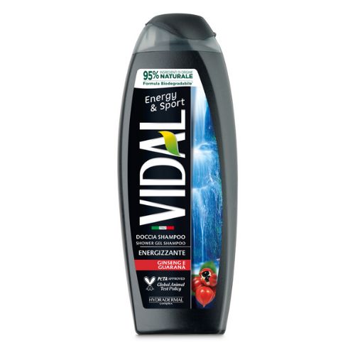 Vidal doccia shampoo energy sport ginseng e guaranà 250 ml