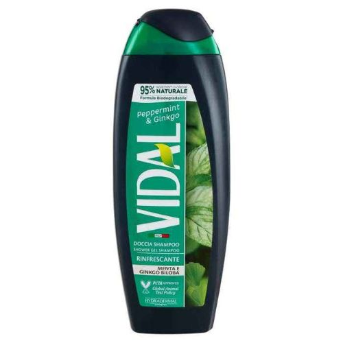 Vidal doccia shampoo peppermint e ginko con ginko biloba e menta 250 ml